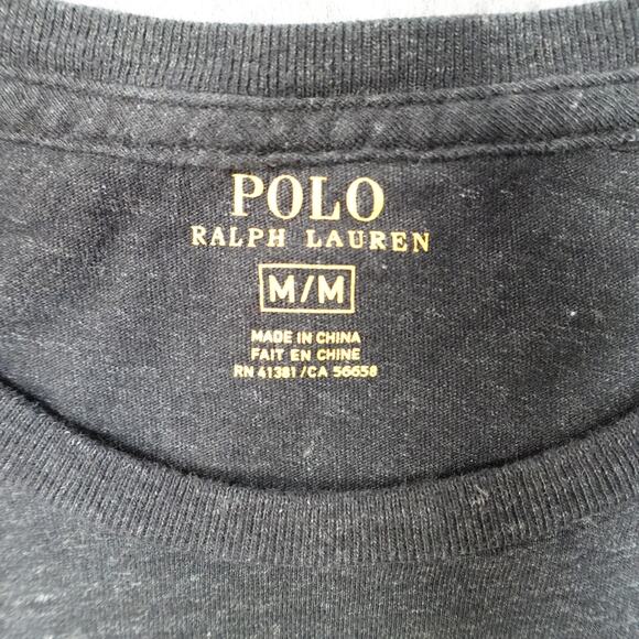 Polo Ralph Lauren Shirt Mens Medium Long Sleeve Tee Crew Neck Pullover Gray - Picture 2 of 8